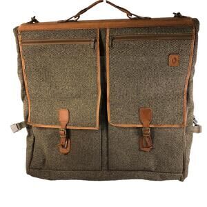 Vintage Tweed Hartmann Hanging Garment Bag w/Suit Slip Cover
